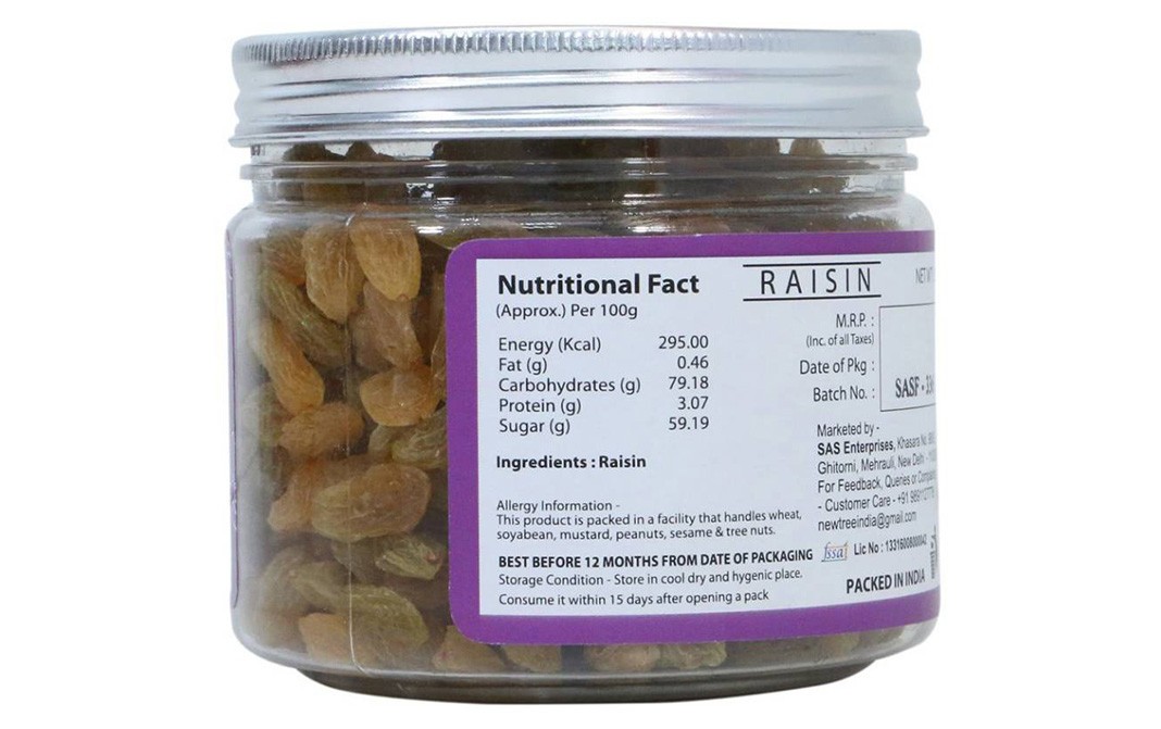 New Tree Raisins    Glass Jar  250 grams